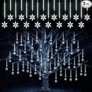 Enhon 2 Pack Meteor Shower Snowflake Lights Outdoor with Timer, Total 480 LED 12in 16 Tube Connectable Waterproof Meteor Rain Drop Christmas Light with Snowflake for Xmas Tree Roof Garden(Cool White) by GreenHaven Gardens