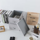 Soul & Lane Decorative Cardboard Storage Boxes with Lids, Set of 2 Stacking Keepsake Photo and Memory Boxes for Home & Office, Paperboard Organizers with Label Holders and Drawer Pulls, Cloud Gray by TinyTreasures Baby Boutique