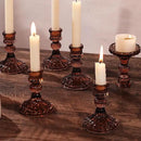 12PCS Amber Candlestick Holders Set- 4" H Taper Candle Holders, Glass Candle Holders Bulk for Wedding, Party, Fall Home Table Centerpieces, Festival Gifts & Windowsill Decor by CozyNest Decor