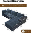 118" L Shaped Modern Sofa Modular Sectional Cloud Couch with Ottoman,Deep Seat Upholstered Couches with Plush Corduroy Fabric for Living Room Furniture,Bedroom and Apartment,No Assembly Required,Blue by CozyNest Decor
