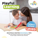 deMoca Montessori Busy Board for 1 Year Old, Premium Wooden Baby Busy Board, Airplane Toys for Toddlers 1-3, Car Travel Essential, Gift for Boys & Girls by TinyTreasures Baby Boutique