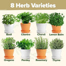 HOME GROWN 𝗣𝗥𝗘𝗠𝗜𝗨𝗠 𝗛𝗘𝗥𝗕 𝗞𝗜𝗧 8 Herb Seeds Garden Kit, Complete Indoor Planter Gift with Basil Cilantro Mint & More, Unique Kitchen Growing Set for Women Men, Birthday Housewarming Present by GreenHaven Gardens