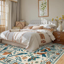 Moynesa Boho Bird Area Rugs 8x10 Rugs for Living Room, Low-Pile Soft Jungle Floral Bedroom Rug Washable Rugs 8x10, Beige Rug Indoor Floor Carpet for Nursery Playroom Dining Room by TinyTreasures Baby Boutique