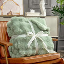 Cozy Bliss Faux Fur Throw Blanket for Couch, Fuzzy Soft Plush Thick Bubble Blanket for Sofa Bedroom Living Room, 60 * 80 Inches Sage Green by CozyNest Decor