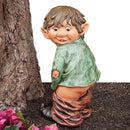 Bits and Pieces - Caught with His Pants Down Garden Statue - Naughty Gnome Yard Art, Funny Elf - Polyresin Statue Measures 13-1/2" High x 5" Wide by GreenHaven Gardens