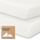KeaBabies 2-Pack Organic Crib Sheets for Boys, Girls - 52x28 Fitted Crib Mattress Sheet Neutral, Breathable Jersey Cotton Cover for Baby Bed, Toddler Mattress, Soft & Cute Prints (Soft White) by TinyTreasures Baby Boutique