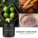 Bergamot Sandalwood Candle for Men | Masculine Scented Soy Candles - Home Fragrance, Aromatherapy Gifts for Men - 7oz Black Jar, Long-Lasting Luxury Decor by CozyNest Decor