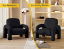 Modern Sherpa Accent Chair, Teddy Upholstered Arm Single Sofa, Cozy Fluffy Reading Chair for Living Room, Bedrooms, Corner (Black) by CozyNest Decor
