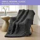 Bigacogo Chunky Knit Throw Blanket for Couch, 40x60 inches, 100% Hand Knitted with Thick Jumbo Chenille Yarn, Cozy Soft Large Rope Knot Cable Crochet Blankets for Sofa Bed Living Room, Dark Grey by CozyNest Decor
