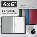Dunwell Small Photo Album 4x6 with Black Mounting Paper (2-Pack, Silver), 4 x 6 Photo & Art Portfolio Presentation Book, Each Shows 48 Pages, Professional Mini Picture Book for Artwork, Postcards by TinyTreasures Baby Boutique