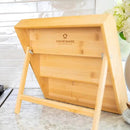 Extra Sturdy 3-Tier Bamboo Spice Rack – 12" W x 10" D x 13" H – Foldable Non-Slip Wooden Spice Organizer for Countertop, Cabinet & Drawer – Includes Labels, Funnel & Hooks – Spice Jars NOT Included by CozyNest Decor