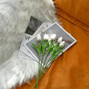 Mandy's Artificial Tulips 60 Stems White PU Faux Flowers for Wedding Home Decor 13.5 Inch by CozyNest Decor