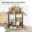 Lazy Susan Organizer, Rotating Spice Rack, 2 Tier Spice Turntable Organizer, Industrial Turntable Spice Holder, for Kitchen Countertop and Cabinet, Compact and Versatile, Greige SR22BG by CozyNest Decor