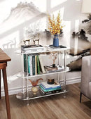 Clear Bookshelf, Acrylic Bookcase with Open Book Shelf Console Table for Entryway Office Living Room Bedroom (3 Tier Clear) by CozyNest Decor