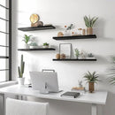Wood Floating Shelves for Wall Decor, Rustic Wall Shelves for Bedroom Bathroom Kitchen Living Room, Set of 4 Black 24 Inch by CozyNest Decor