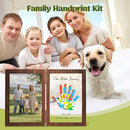 Family Handprint Kit, DIY Baby Hand and Footprint Handmade Keepsake Wooden Frame, Family Gifts with 5 Non-Toxic Baby-Safe Paint, Ideas Gift for New Parents Couple Friends by TinyTreasures Baby Boutique