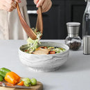 MALACASA Large Serving Bowls, 60 OZ (8'') Salad Bowls Set of 2, Ceramic Mixing Bowls for Kitchen, Serving Bowl for Soup, Pasta, Side Dishes and Entertaining, Marble Grey, Series REGULAR by CozyNest Decor