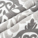 HWY 50 Grey Gray Decorative Throw Pillow Covers 18x18 Inch (1 Piece), Embroidered Cotton Farmhouse Cushion Cover Pillow Case for Sofa Couch Living Room Bed Bedroon, Floral Geometric by CozyNest Decor