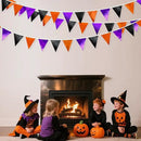 Black Orange Purple Halloween Party Decorations Metallic Fabric Triangle Pennant Banner Flag Bunting Garland for Birthday Baby Shower Bachelorette Trick or Treat Halloween Holiday Party Supplies by GreenHaven Gardens