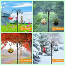 FEED GARDEN [Upgrade Version 76 Inch Three Shepherd Hooks for Outdoor,Bird Feeder Pole with 5 Prong Base, Adjustable Shepard Hooks for Hanging Plant, Solar Lanterns, Wind Chimes, 2 Pack by GreenHaven Gardens