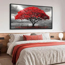 AJAZIKO Red Wall Art - Modern Framed Wall Art for Living Room - Red Tree Black and White Landscape Canvas Prints Posters & Prints for Home Office Bedroom Decorations - Large Wall Pictures 29×58IN by CozyNest Decor