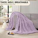 L'AGRATY Chunky Knit Blanket Throw: 80''x90'' Chenille Chunky Knitted Throw Blanket for Bed Couch - Handmade Thick Big Cable Knit Blanket - Large Chunky Crochet Rope Blanket for Home Decor(Purple) by CozyNest Decor