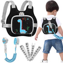 Accmor Toddler Harness Leash+ Reflective Anti Lost Wrist Link, Cute Dinosaur Kids Harness with Leash, Foldable Child Harness Baby Leash Boys Walking Wristband Assistant Belt for Outdoor Travel by TinyTreasures Baby Boutique