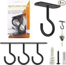 NACETURE Plant Ceiling Hooks Hanging Basket 4 Pack - Hanging Plant Hooks Indoor Wall Hanger for Decorative Home, Kitchen, Wreath Hangers for Fall Porch Decor (2.5" Black 4 Pack) by GreenHaven Gardens