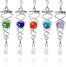 5pcs Wind Spinner Tail Gazing Ball Spiral Stabilizer Tails for Indoor and Outdoor Decoration, (7.1'') 18cm Stainless Steel Hanging with Swivel Hook Garden Decorative by GreenHaven Gardens