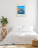 HesenDot Natural OAK Wood Framed Cinque Terre National Park Wall Art,12x16in Italian Natural Seascape Canvas Wall Print,Classic Urban Landmark Wall Decor for Living Room, Bedroom,Office Set of 1 by CozyNest Decor