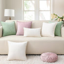 decorUhome Chenille Soft Throw Pillow Covers 12x20 Set of 2, Lumbar Velvet Farmhouse Neutral Decorative Euro Pillow Covers with Stitched Edge for Couch Sofa Bed Home Decor, Blush Pink