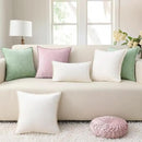 decorUhome Chenille Soft Throw Pillow Covers 16x16 Set of 2, Farmhouse Velvet Neutral Decorative Euro Pillow Covers with Stitched Edge for Couch Sofa Bed Home Decor, Sage Green by CozyNest Decor