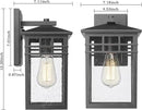 Outdoor Light Fixture Wall Mount, Modern Exterior Lights Fixture Wall Sconces with Seeded Glass for Front Porch, Farmhouse Waterproof Black Carriage Lantern Lamp Outside for Home, Garage, 2 Pack by GreenHaven Gardens