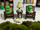 7 Pcs Cute Frog Rocking Chair Set with Miniature Frog Figurines, Mini cat, and Whimsical Trinkets - Versatile Decor for Office, Home, Yard, Patio, and Lawn by GreenHaven Gardens