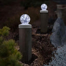 Solar Post Lights - Outdoor Post Cap Light for Fence Deck or Patio Garden Decoration- Solar Powered Gazing Ball Caps, LED Lighting, Lamp Fits 4x4 - White 4 Pack by GreenHaven Gardens