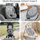 Infant Car Seat Insert for Newborn Girls Boys, Summer Mesh Baby Carseat Head Support with Strap Pads, Soft Reversible Baby Car Seat Insert Cushion Pad for Car Seat, Stroller, Bouncer, Swing, Gray by TinyTreasures Baby Boutique