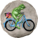 Spoontiques - Garden Décor - Frog on Bicycle Stepping Stone - Decorative Stone for Garden by CozyNest Decor