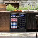 30'' Wine and Beverage Refrigerator, Upgrade Dual Zone Wine Cooler, 30 Inch Wine beverage Fridge Built in or Freestanding Under Counter Large Capacity Glass Door Advanced Cooling System,Black by CozyNest Decor