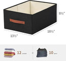 linen closet organizers and storage, 3 Pack Large Storage Baskets, Washable, Clothing Storage Bins with Handle, Closet Organizer for Storage Sweater,Sheets (Black, 18½"x13½"x8½") by CozyNest Decor