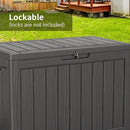 Vixzen 46 Gallon Resin Deck Box, Lockable Outdoor Storage Box for Patio Cushions Storage Furniture,Garden Tools, Pool Supplies, Weatherproof and UV Resistant,Black by CozyNest Decor