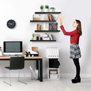Sorbus Floating Shelves for Wall - 24" Bathroom Shelves, Wall Decor for Bedroom, Kitchen, Living Room, Home Decor & Book Storage - Mounted Floating Shelf with Invisible Brackets (Black, 4 Pack) by CozyNest Decor