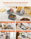 KALLAX Small Woven Basket, 12 x 8 x 4.5 Inches, Storage Basket for Organizing, Cute Small Rope Shelf Closet Cube Storage Bins Baskets for Shelves, Dog Toy Gift Baskets Empty, 3 Packs, Mixed Grey by TinyTreasures Baby Boutique