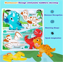 Wooden Puzzles for Toddlers 2-4 ，Vehicle & Dinosaur Toddler Puzzles Age 2-3，Toddler Toys for 2 3 Years Old Girls Boys，Montessori Learning Gifts for 2-3 by TinyTreasures Baby Boutique