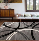Rugshop Modern Wavy Circles Design Area Rug 3'3" x 5' Gray by TinyTreasures Baby Boutique