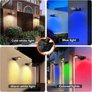 200LM Solar Wall Lights Outdoor 6 Colors, 2200mAh Long Lasting Solar Powered Deck Lights, 360° Adjustable Porch Light IP65 Waterproof, Glass Panel Fence Light for Gutter, Step, 2 Pack by CozyNest Decor