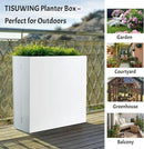 Metal Rectangular Planter, 35.5"x 10"x 28" White Planter Box for Outdoor, Easy Installation Galvanized Steel Planter with Drainage Holes, Outdoor Planter for Porch/Patio/Garden by GreenHaven Gardens