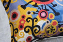 Kashmir Designs Yellow Tree of Life Decorative Pillow Cover Modern Couch Pillowcase Floral Chair Cushion Farmhouse Pillowsham Hand Embroidered Wool 18x18 by CozyNest Decor