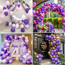 RUBFAC 129pcs Purple Balloons Different Sizes 18 12 10 5 Inch, Lavender Lilac Latex Balloon Garland Arch Kit for Halloween Masquerade Party Decorations Birthday Anniversary Baby Shower Party Supplies by TinyTreasures Baby Boutique