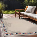 Beverly Rug Outdoor Rug 10x14 Modern Bordered Large Area Rugs for Indoor and Outdoor Patio Easy to Clean Non Shedding Living Room Porch Garden Washable Outside Carpet (10 x 14 Beige) by CozyNest Decor