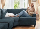 Nolany Sectional Sofa with Storage Ottoman, Corduroy Modular Sectional Couch, U Shape Sectional Couches for Living Room, Blue by CozyNest Decor